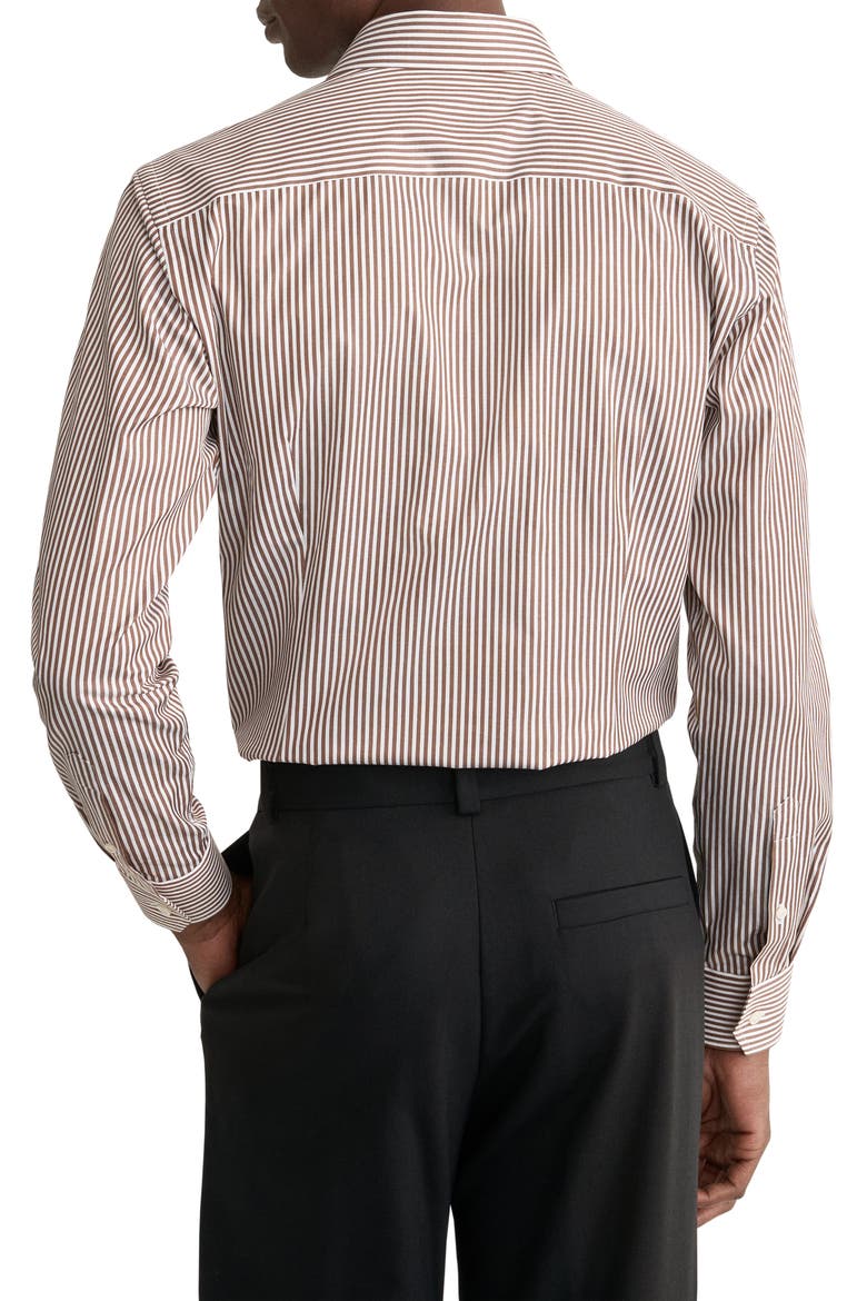 Slim Fit Bengal Stripe Dress Shirt, Alternate, color, MEDIUM RED