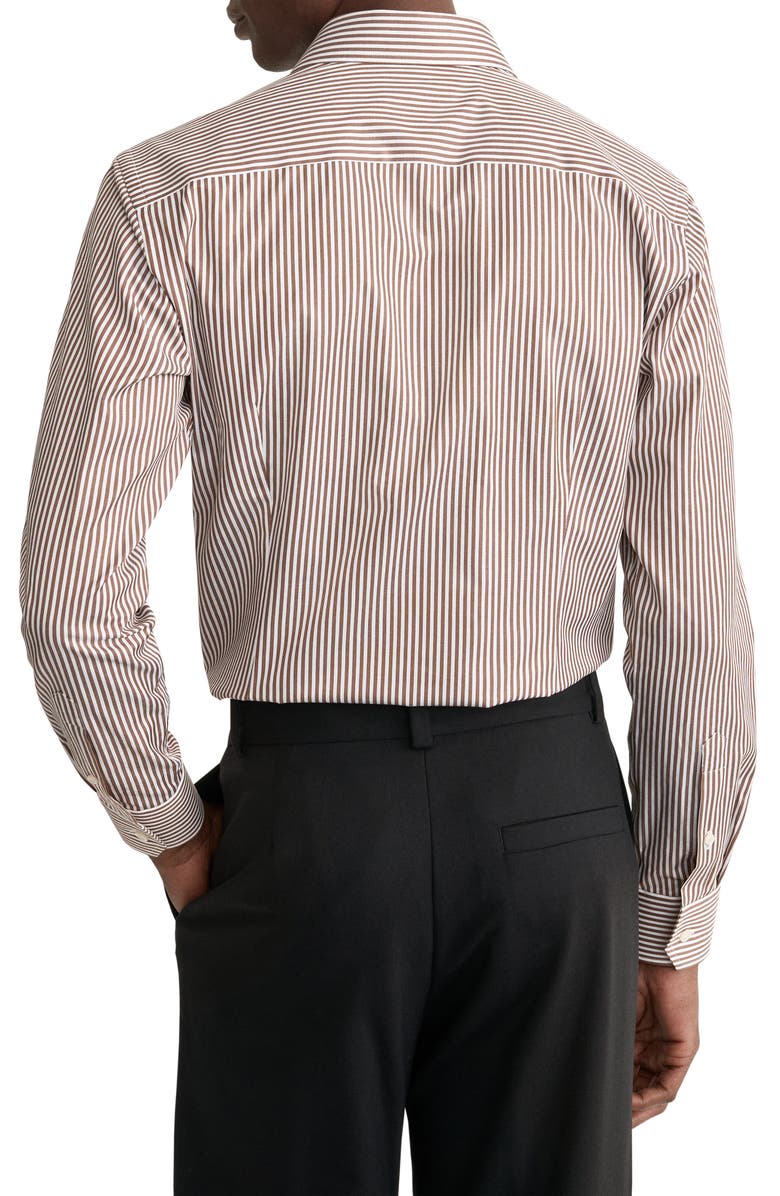 Eton Slim Fit Bengal Stripe Dress Shirt, Alternate, color, Medium Red