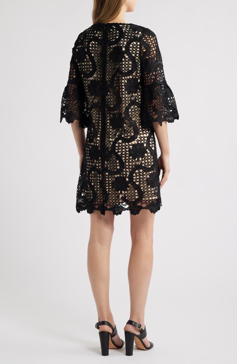 Anne Klein Floral Lace Shift Dress, Alternate, color, 