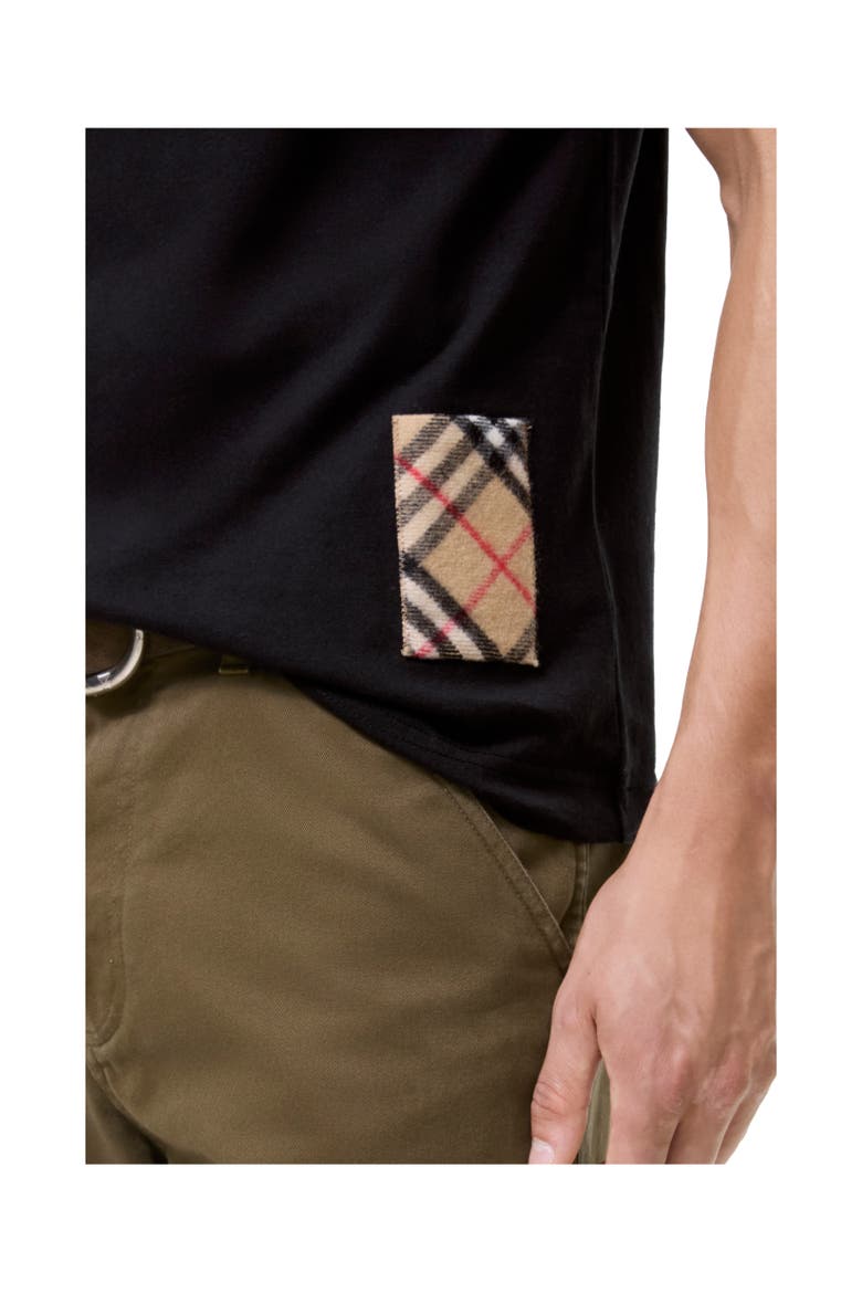 Check Label Cotton T-shirt, Alternate, color, Black