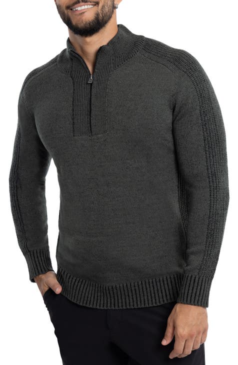 Quarter Zip Marble Knit Sweater