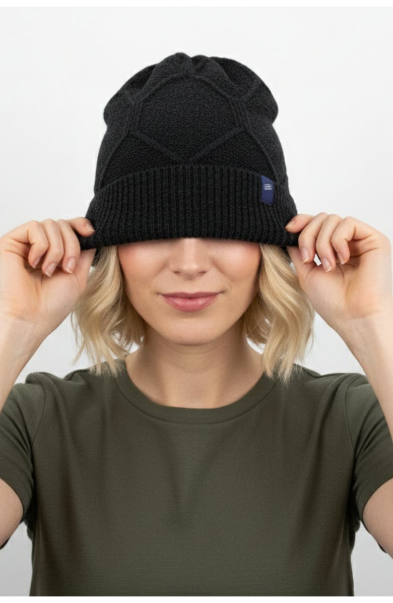 United By Blue The Softest Ultra cozy Yak Yarn with Diamond Cable Knit Beanie, Alternate, color, Light Heather Grey