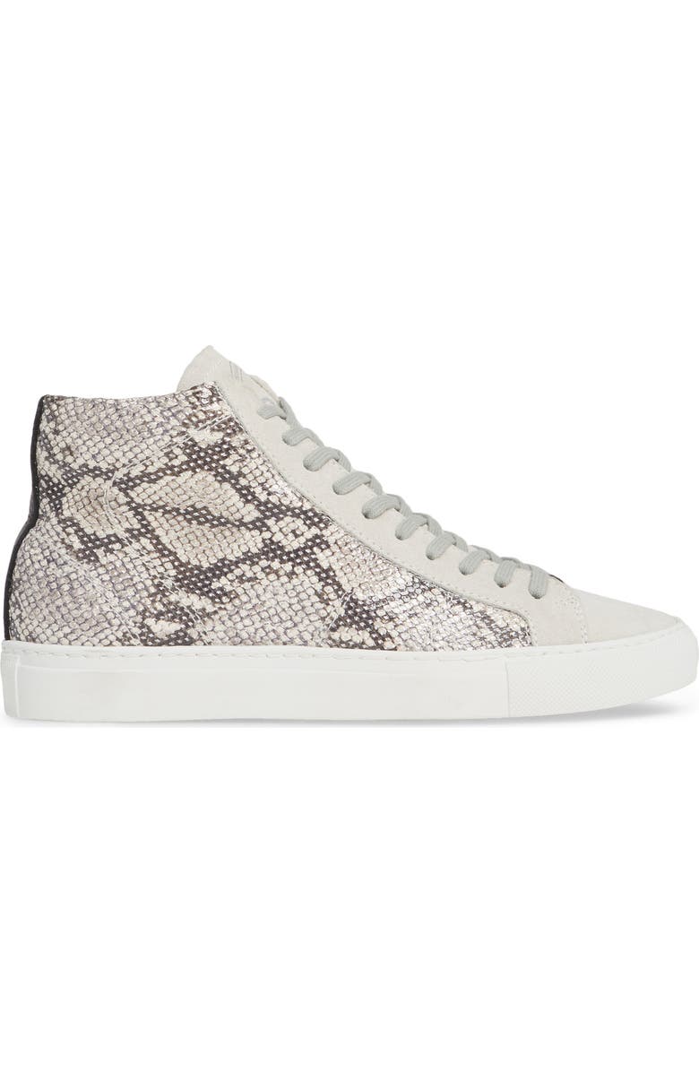 P448 Star Snakeskin Embossed Leather High Top Sneaker, Alternate, color,
