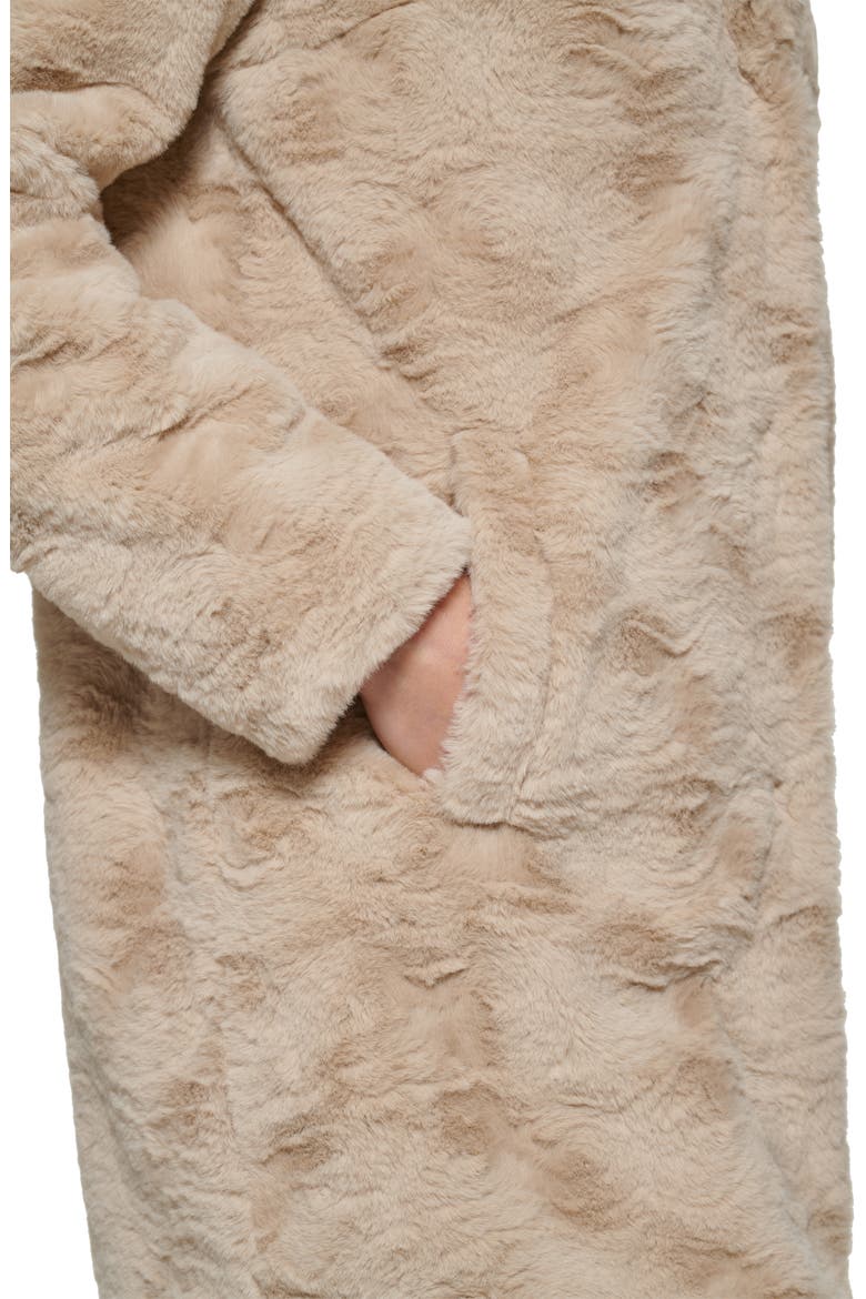 Notch Collar Faux Fur Coat, Alternate, color, CHAMPAGNE