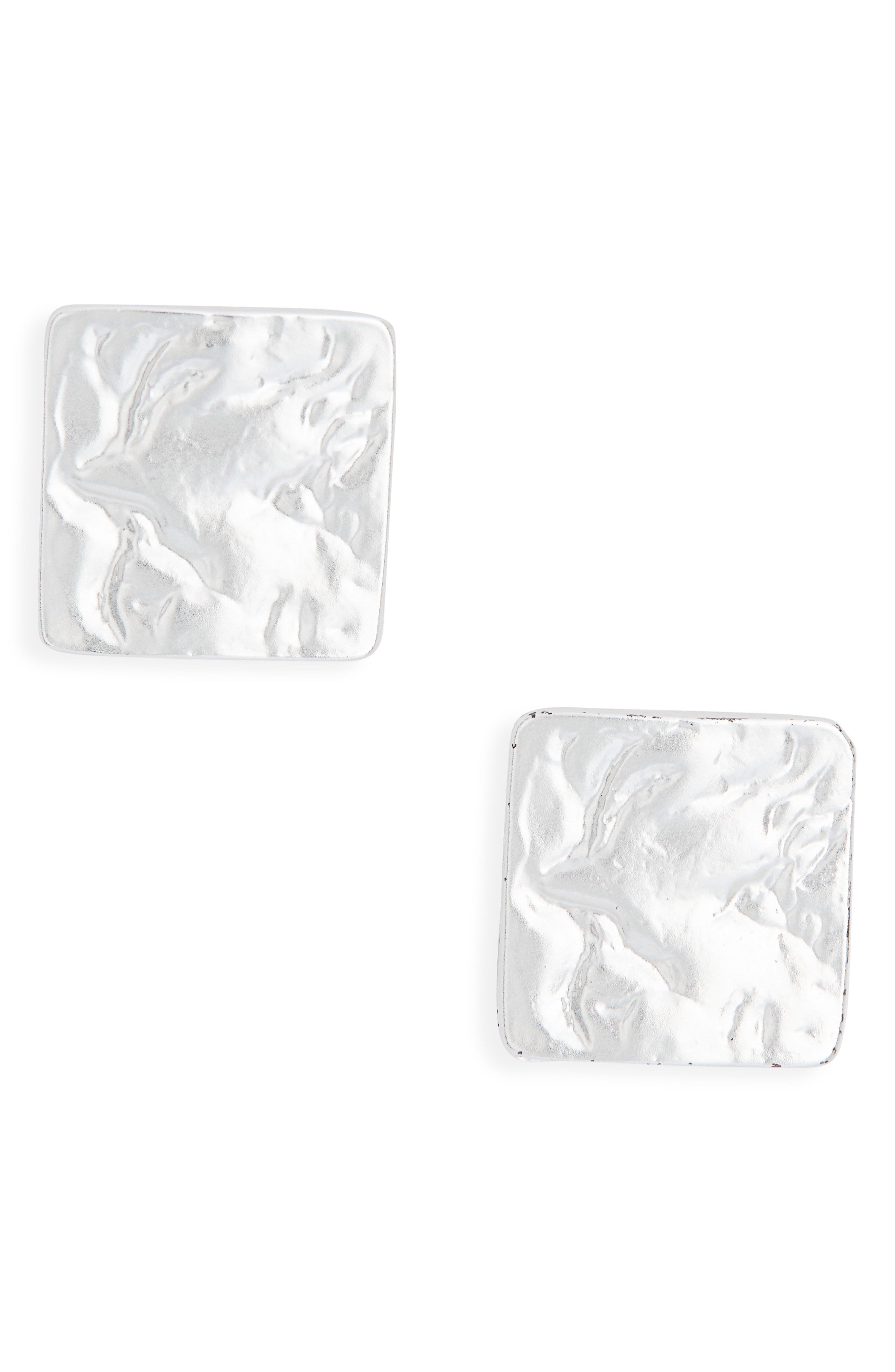 Karine Sultan Textured Square Stud Earrings