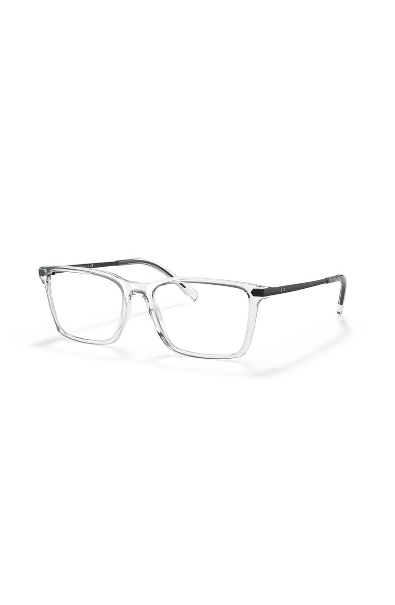 Armani Exchange 54mm Rectangle optical glasses, Main, color, Transparent