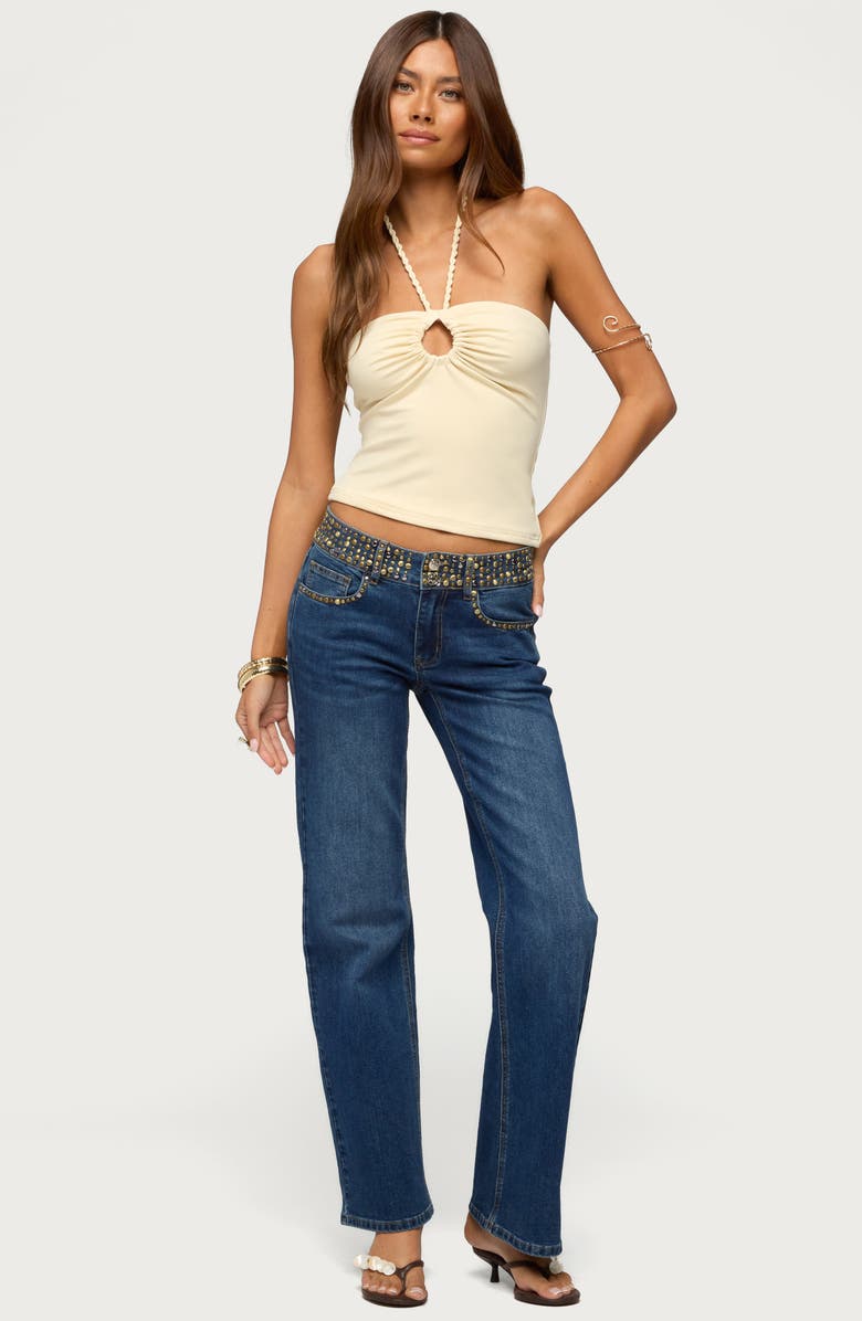 EDIKTED Rope Strap Keyhole Halter Top, Alternate, color, 