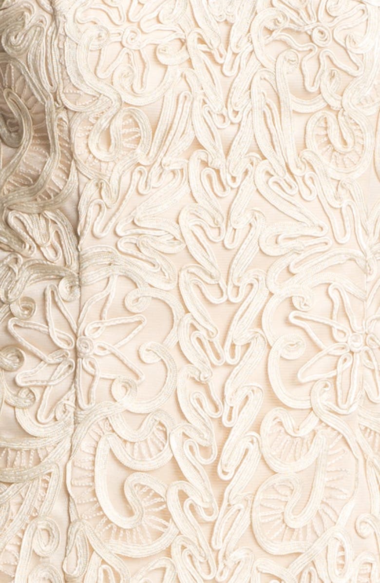 Sue Wong Soutache Cap Sleeve Sheath Dress, Alternate, color,