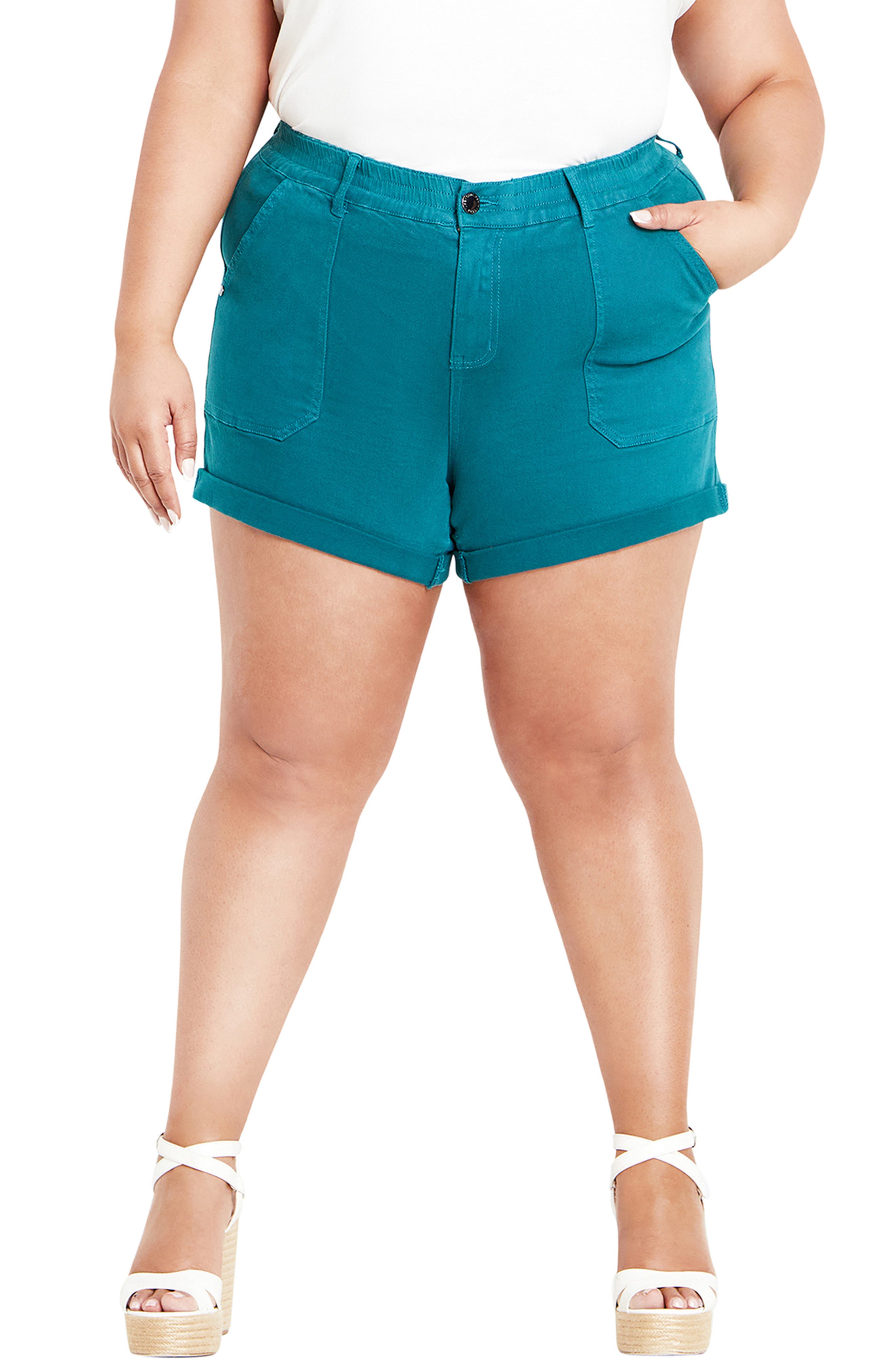 City Chic Holiday Cuff Denim Shorts