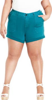 City Chic Holiday Cuff Denim Shorts