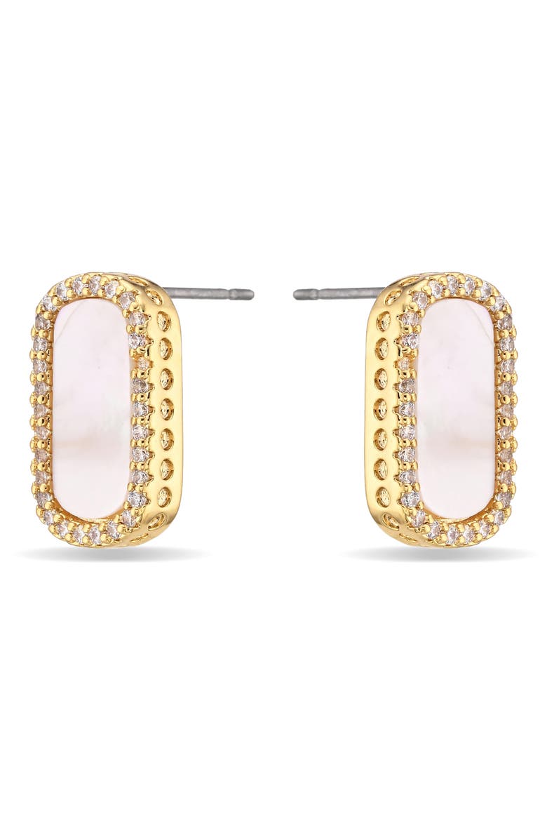 Melody Set of 3 Mother-of-Pearl Stud Earrings, Alternate, color, GOLD