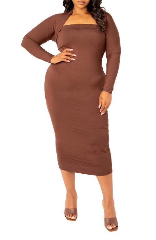 BUXOM COUTURE BUXOM COUTURE MODAL TUBE DRESS & SHRUG