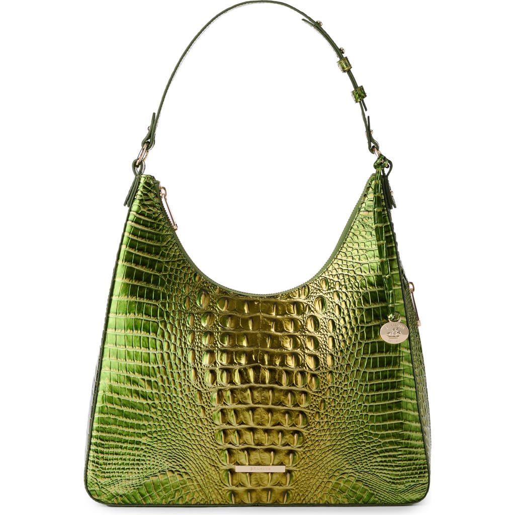 Brahmin Tabitha Croc Embossed Leather Shoulder Bag