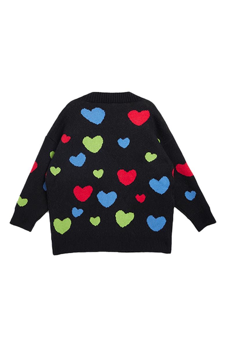 SAACHI Heart Motif Cardigan, Alternate, color, Light/Pastel Blue