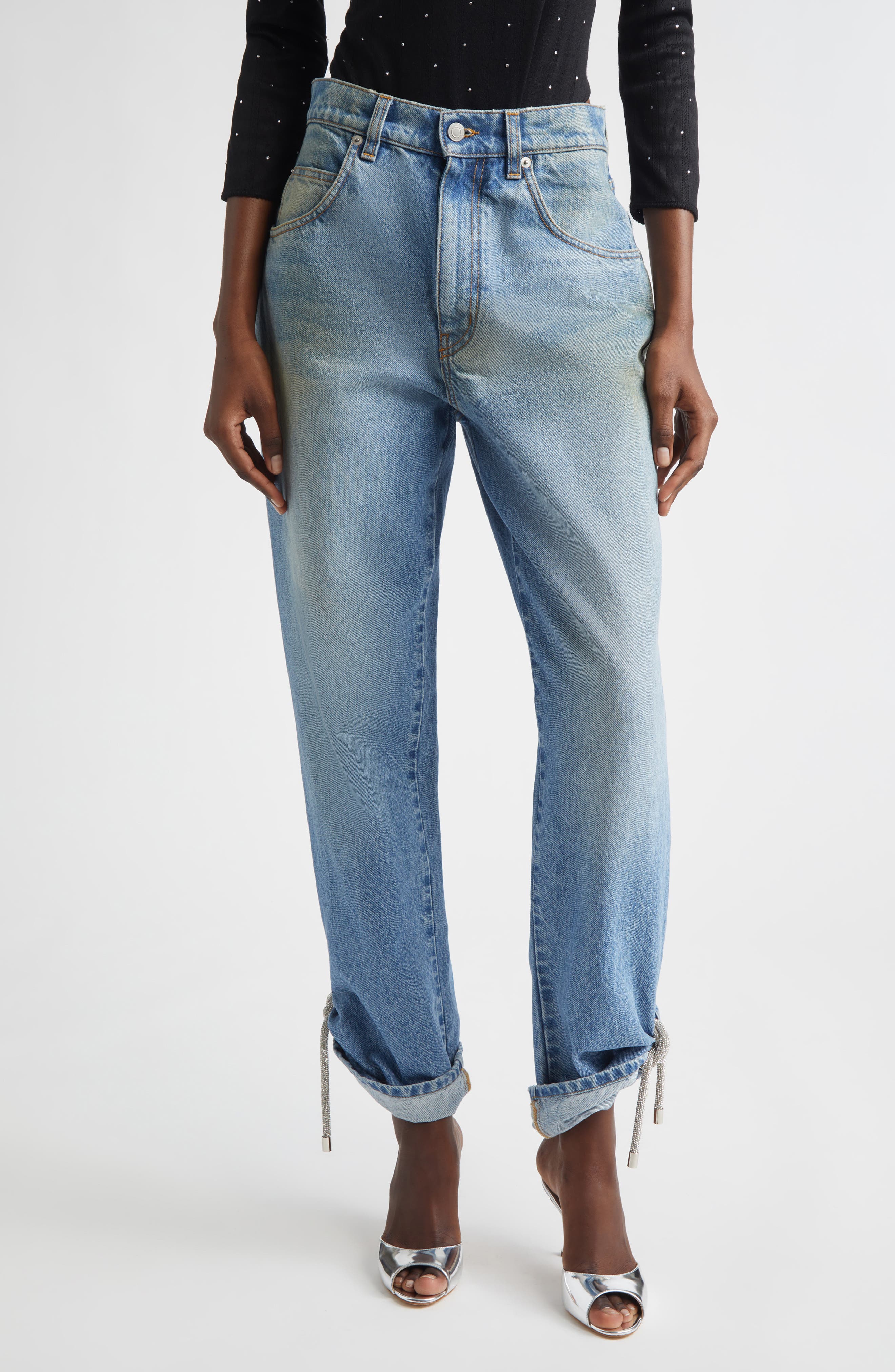 Crystal Knot Straight Leg Jeans