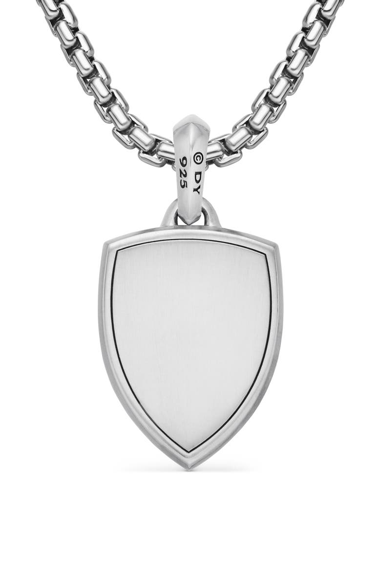 David Yurman Men's Shield Amulet with Diamonds, Alternate, color, Sterling Silver/ Black Onyx