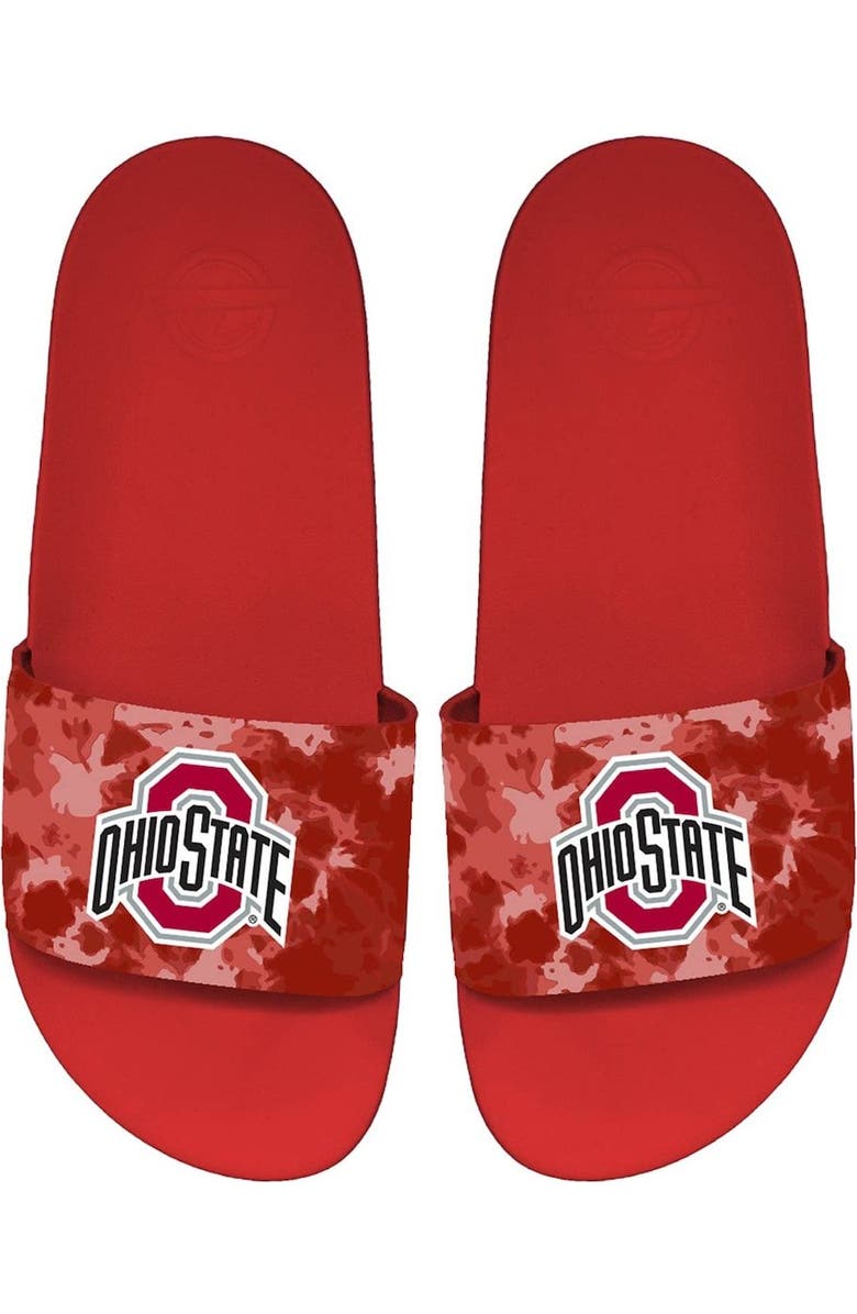 ISLIDE Unisex ISlide Ohio State Buckeyes Acid Wash Motto Slide Sandals, Alternate, color,
