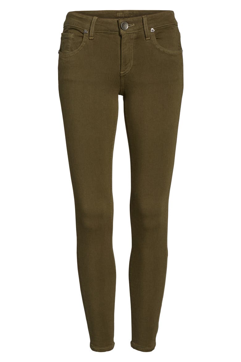 Donna Skinny Jeans, Alternate, color, OLIVE