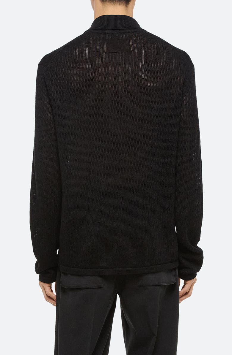Helmut Lang Half Zip Linen Sweater, Alternate, color, Black - 001