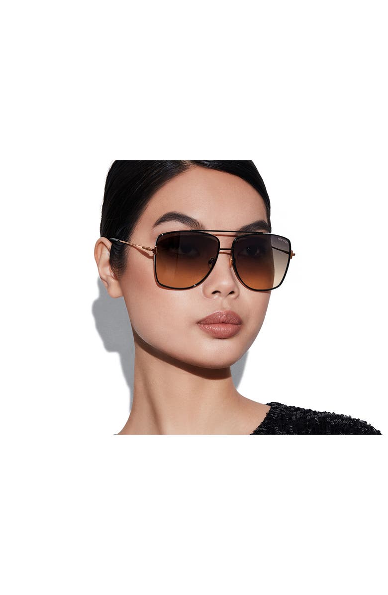 TOM FORD Reggie 61mm Gradient Aviator Sunglasses, Alternate, color,