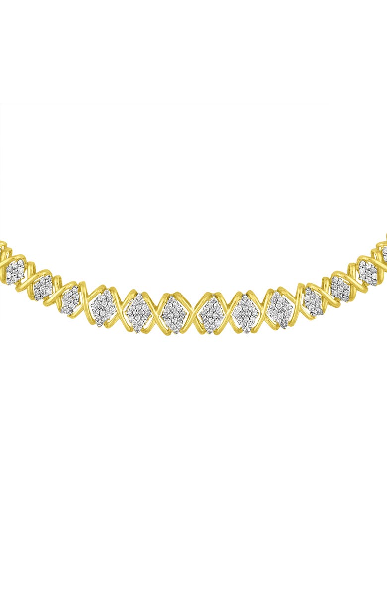 Haus of Brilliance 10K Yellow Gold 4 cttw Brilliant Diamond Graduating Riviera Statement Necklace, Alternate, color, Yellow