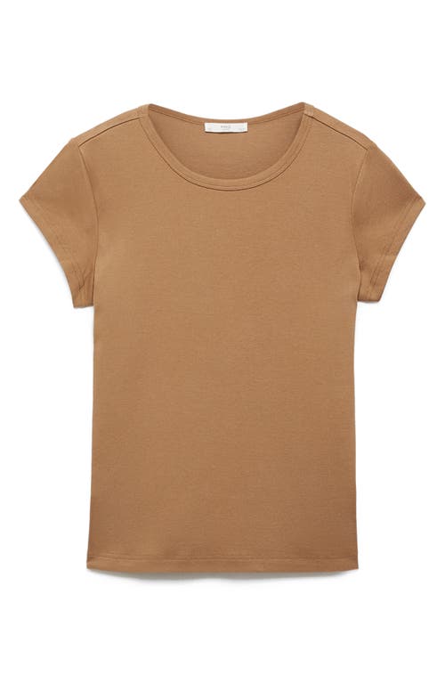 Mango Crewneck Cotton T-shirt In Mustard
