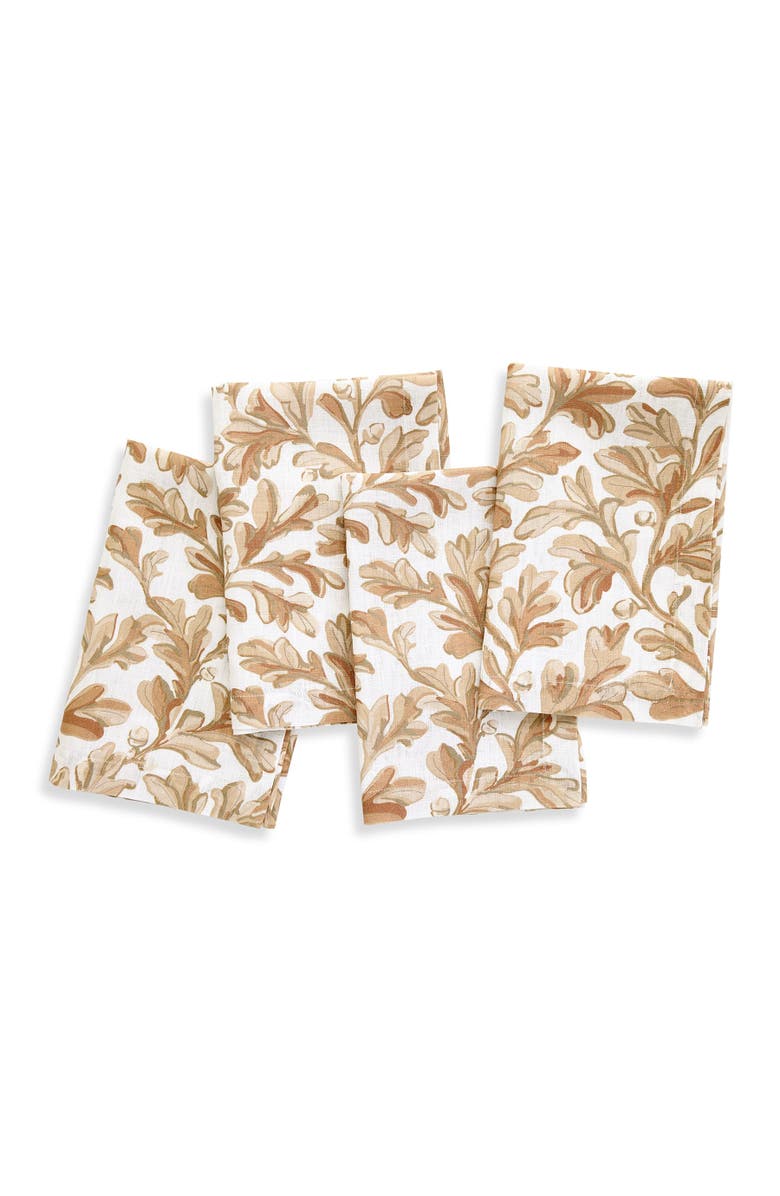 Solino Home Linen Dinner Napkins - Fallen Leaves, 20" x 20" Inch, Main, color, Autumn