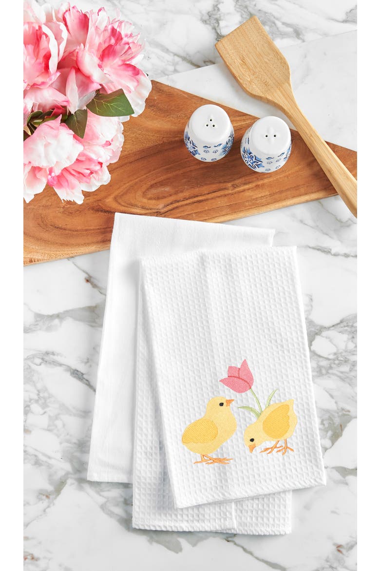 Chicks & Tulip Towel, Alternate, color, Yellow