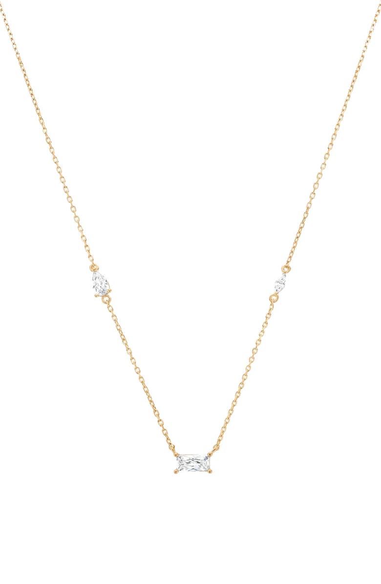 Bearfruit Jewelry Sterling Silver 18k Gold Plated Tressa Necklace Dainty Modern Gift, Main, color, Gold