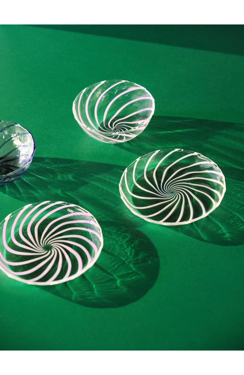 HAY Spin Saucer, Alternate, color, Clear With Pink Stripes