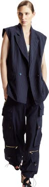 Cynthia Rowley Oversized Double Breasted Vest