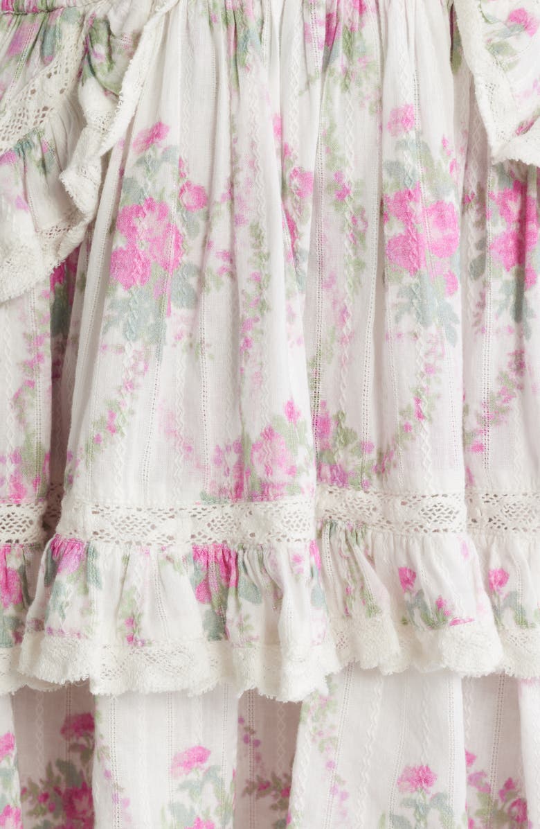 LoveShackFancy Deanna Smocked Waist Halter Cotton Mini Sundress, Alternate, color, 