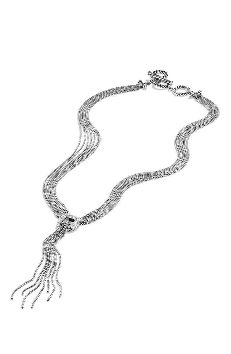 David Yurman 'Chain' Box Chain Drop Necklace with Diamonds, Alternate, color,