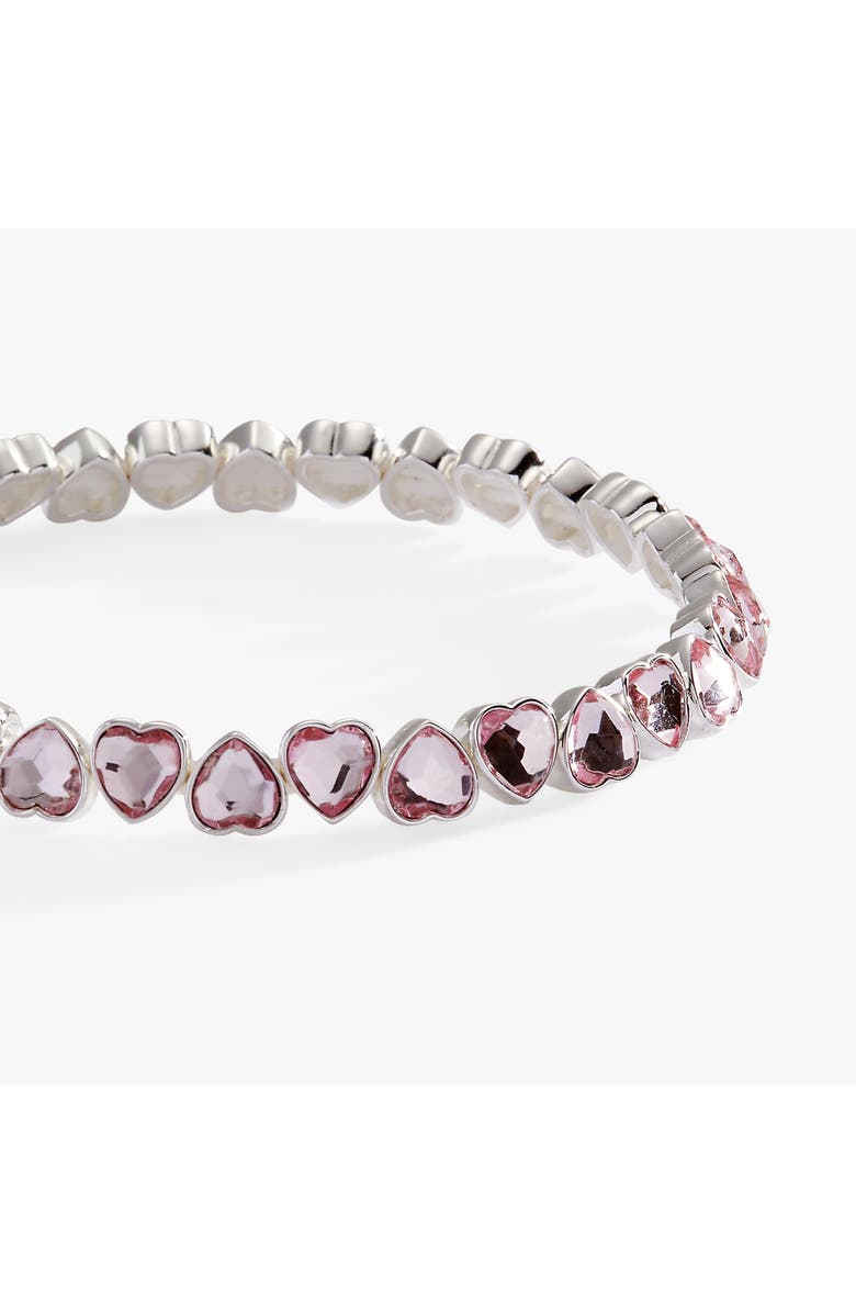 Alex and Ani Faceted Heart Stretch Bracelet, Alternate, color, Pink