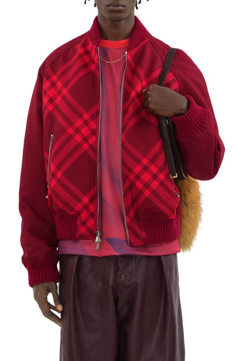 Check Reversible Bomber Jacket