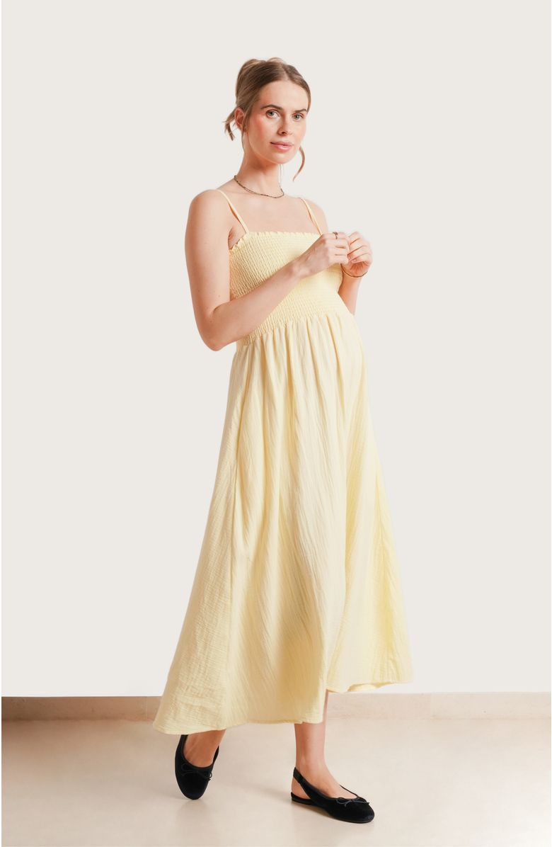 Nom Maternity The Easy Maternity & Nursing Dress, Main, color, Butter Yellow