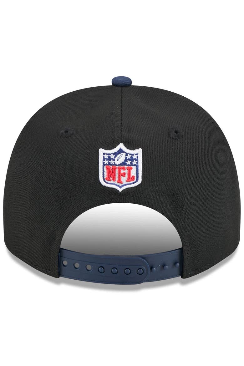 Men's New Era  Black/Navy Tennessee Titans 2025 NFL Draft A-Frame 9FIFTY Snapback Hat, Alternate, color, Black