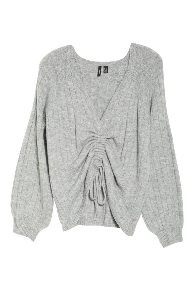 Kaylee V-Neck Sweater, Alternate, color, GREY MELANGE