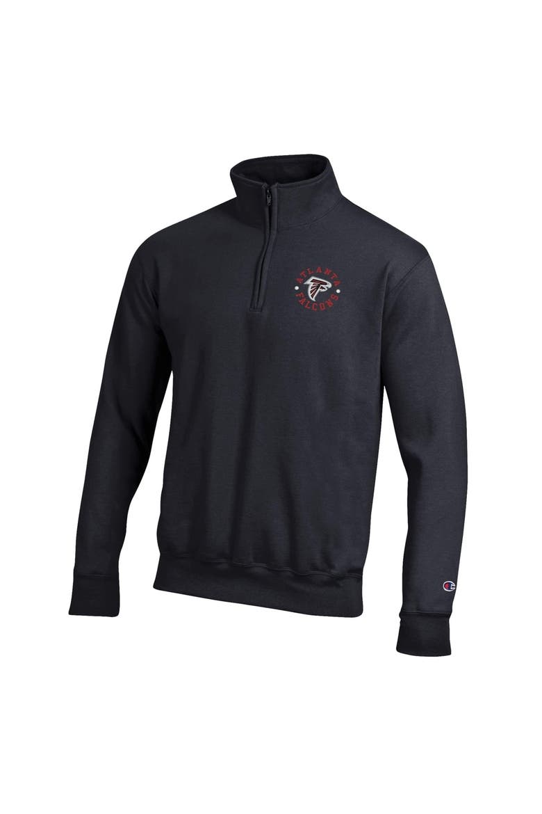 Men's Champion Black Atlanta Falcons Powerblend Quarter-Zip Pullover, Alternate, color, Black