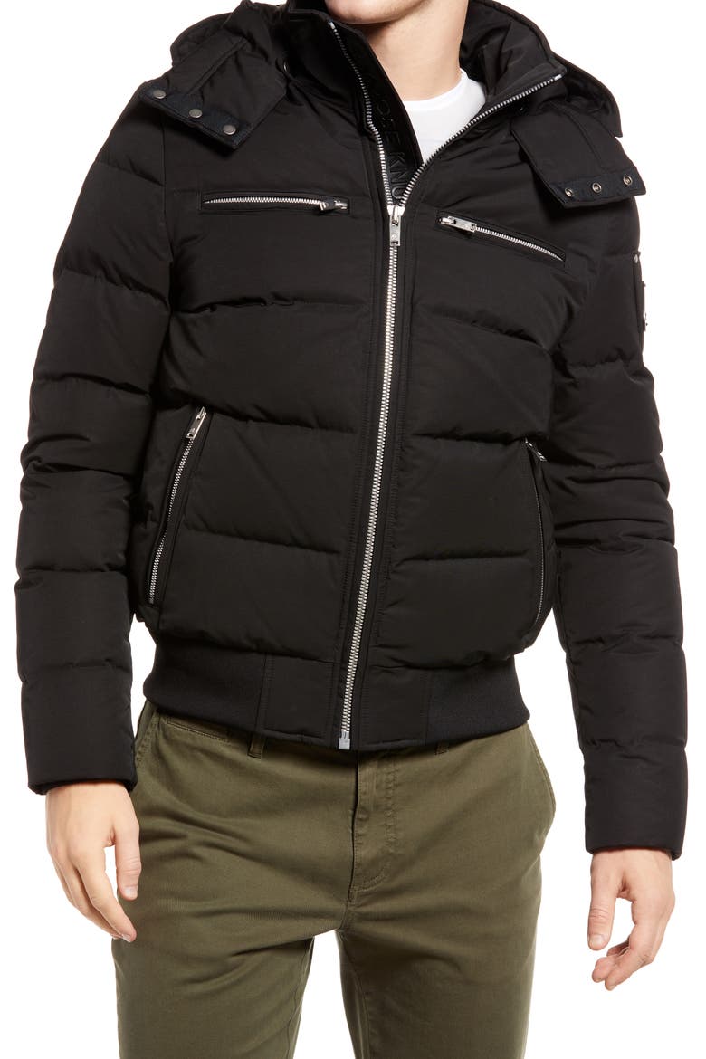 Men's Peace River Down Bomber Jacket, Alternate, color, BLACK