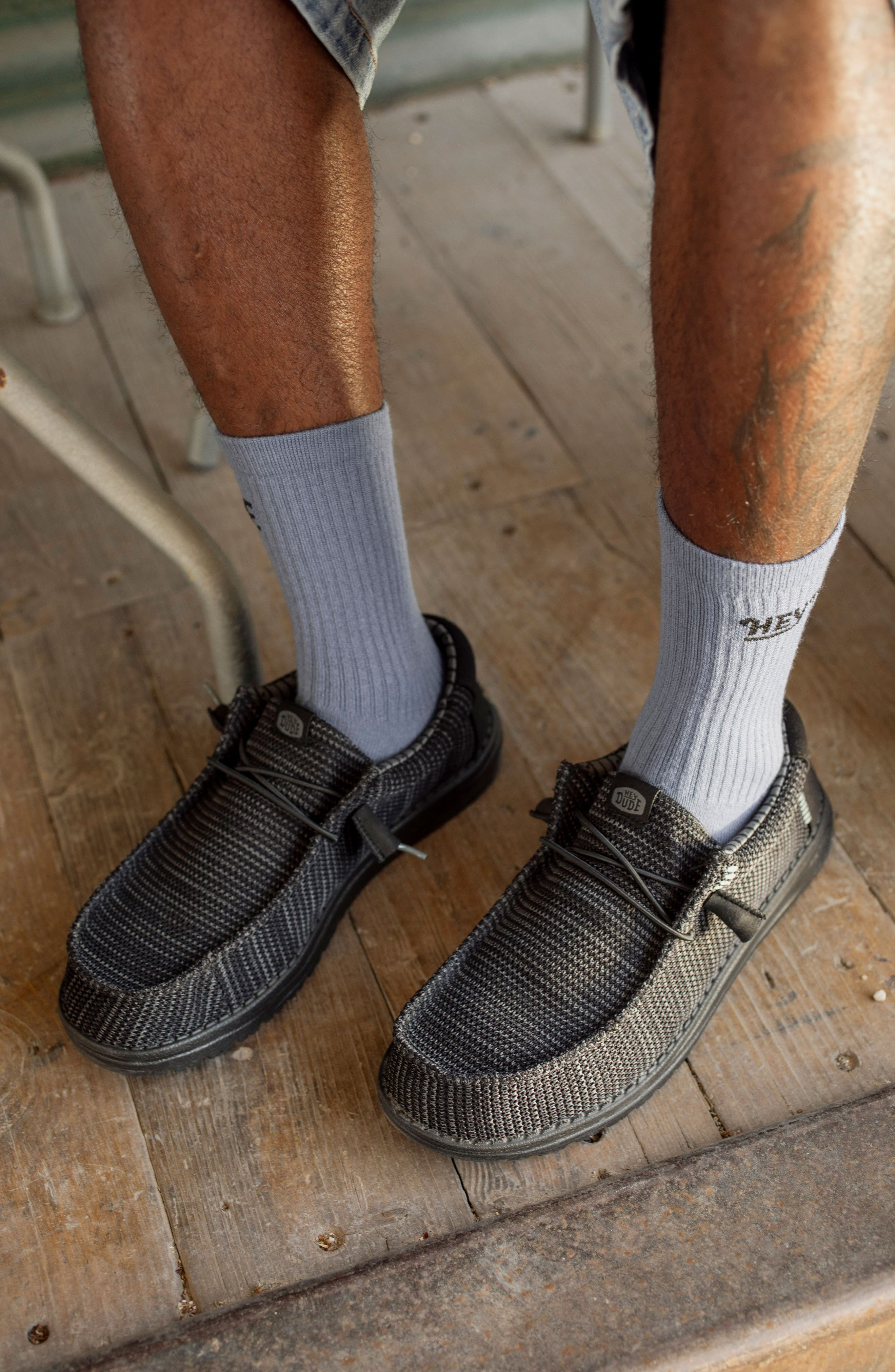 Hey Dude Wally Stretch Sox Slip-On, Alternate, color, Black/ Black