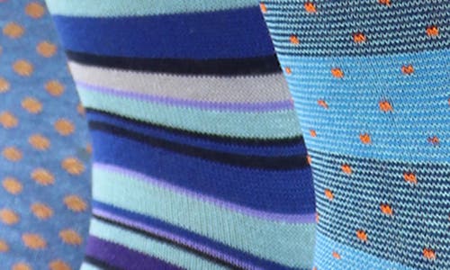 Lorenzo Uomo Assorted 3-pack Crew Socks In Blue
