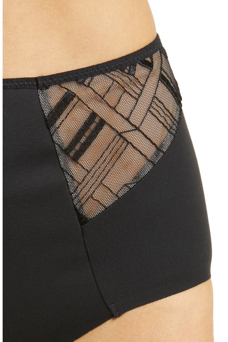 Graphic Allure High Waist Support Briefs, Alternate, color, BLACK-11