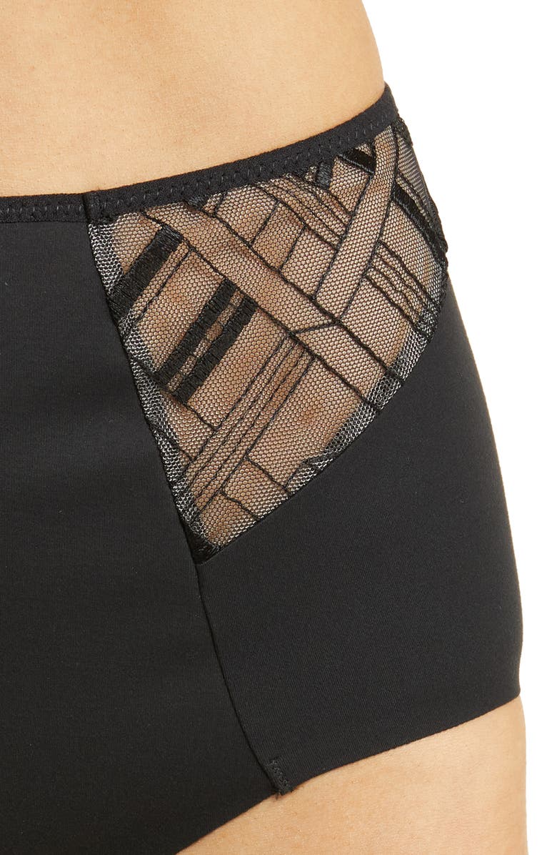 Chantelle Lingerie Graphic Allure High Waist Support Briefs, Alternate, color, Black-11