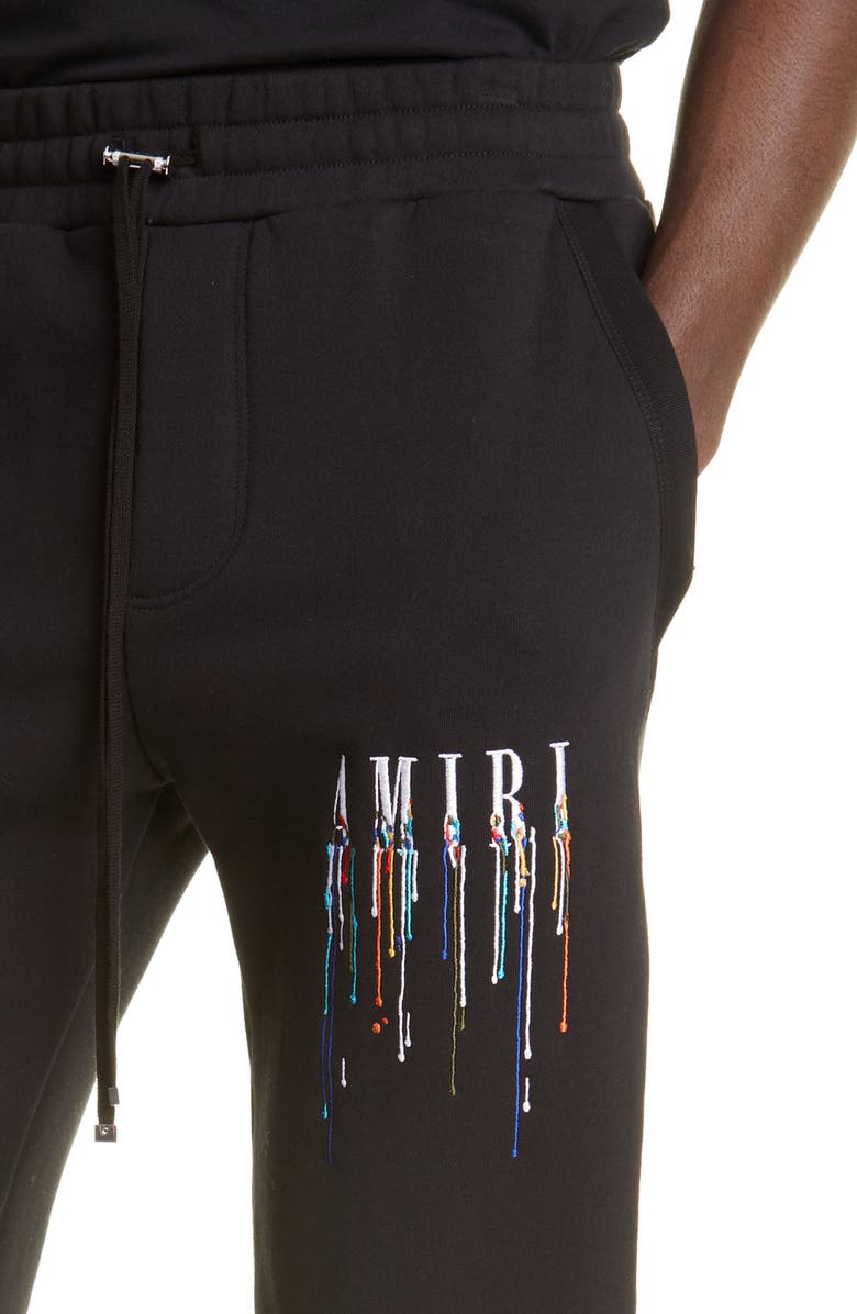 AMIRI Paint Drip Embroidered Logo Sweatpants, Alternate, color,
