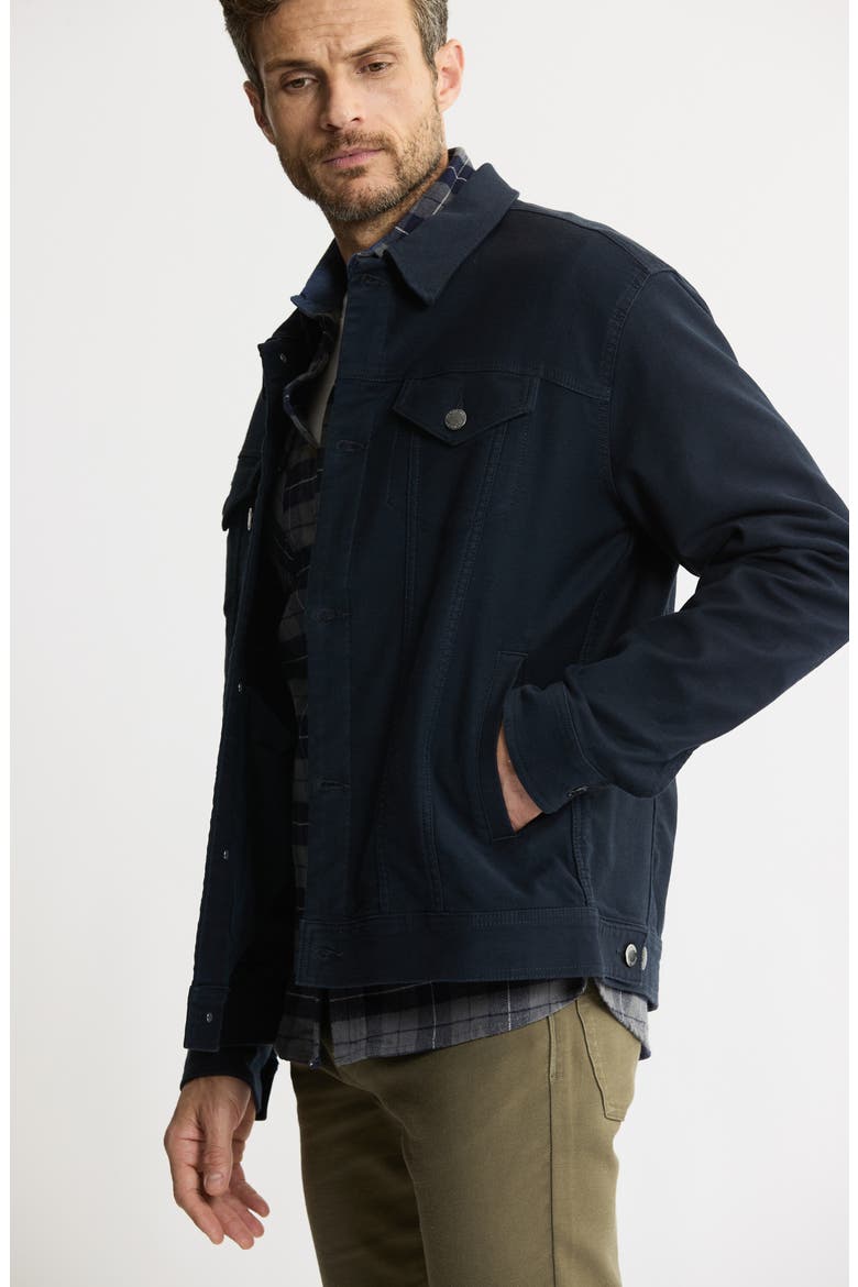 Stretch Cotton Trucker Jacket, Alternate, color, NAVY