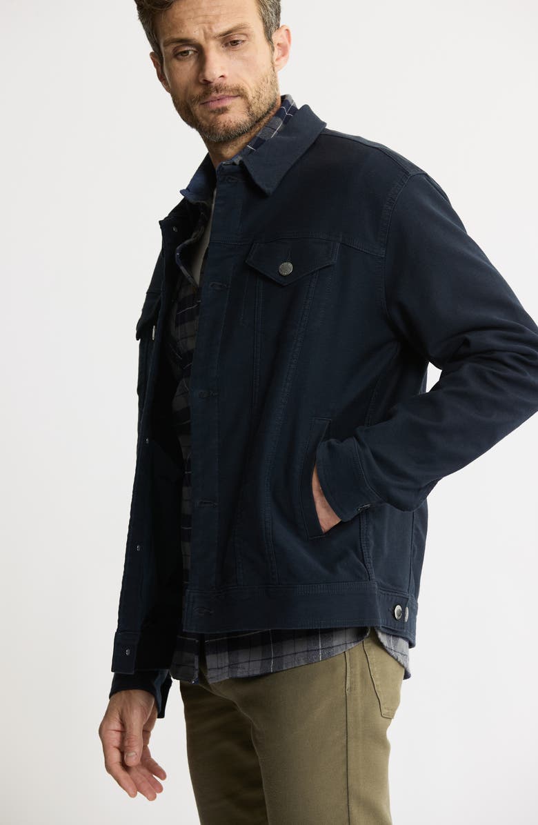 JACHS Stretch Cotton Trucker Jacket, Alternate, color, Navy