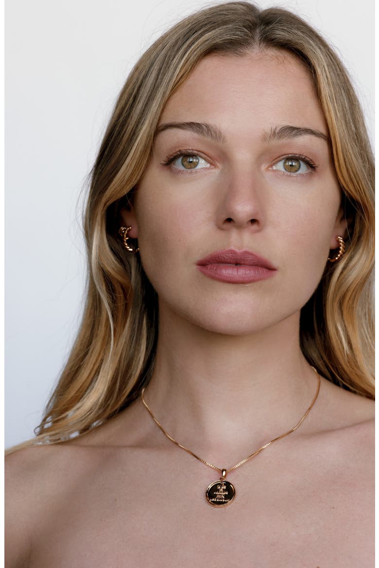 The I Love Jewelry Coin Pendant Necklace, Alternate, color, GOLD