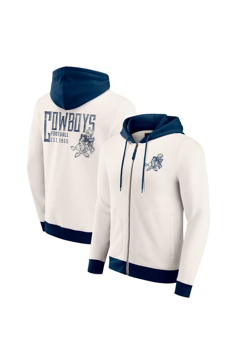 Darius Rucker Collection by Fanatics Men's Darius Rucker Collection by Fanatics White Dallas Cowboys Distressed Graphics Full-Zip Hoodie, Main, color, White