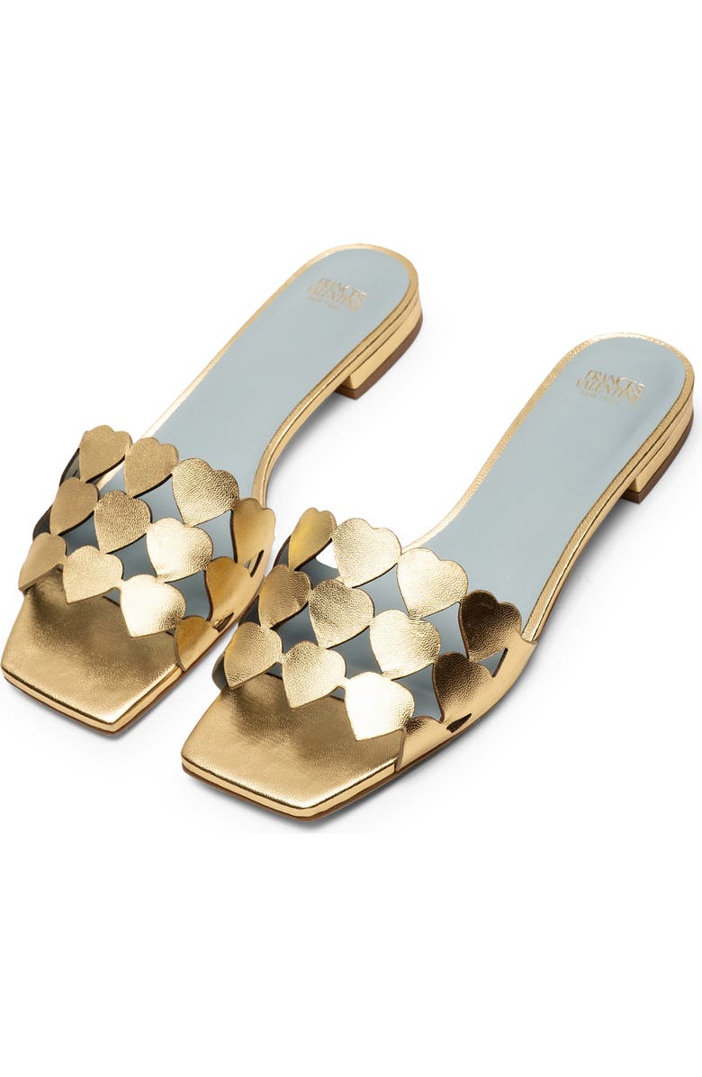 Frances Valentine Heart Slide Sandal, Alternate, color, Platino